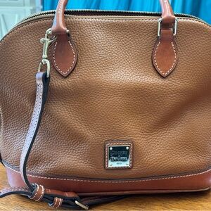 Brown leather Dooney & Bourke handbag.